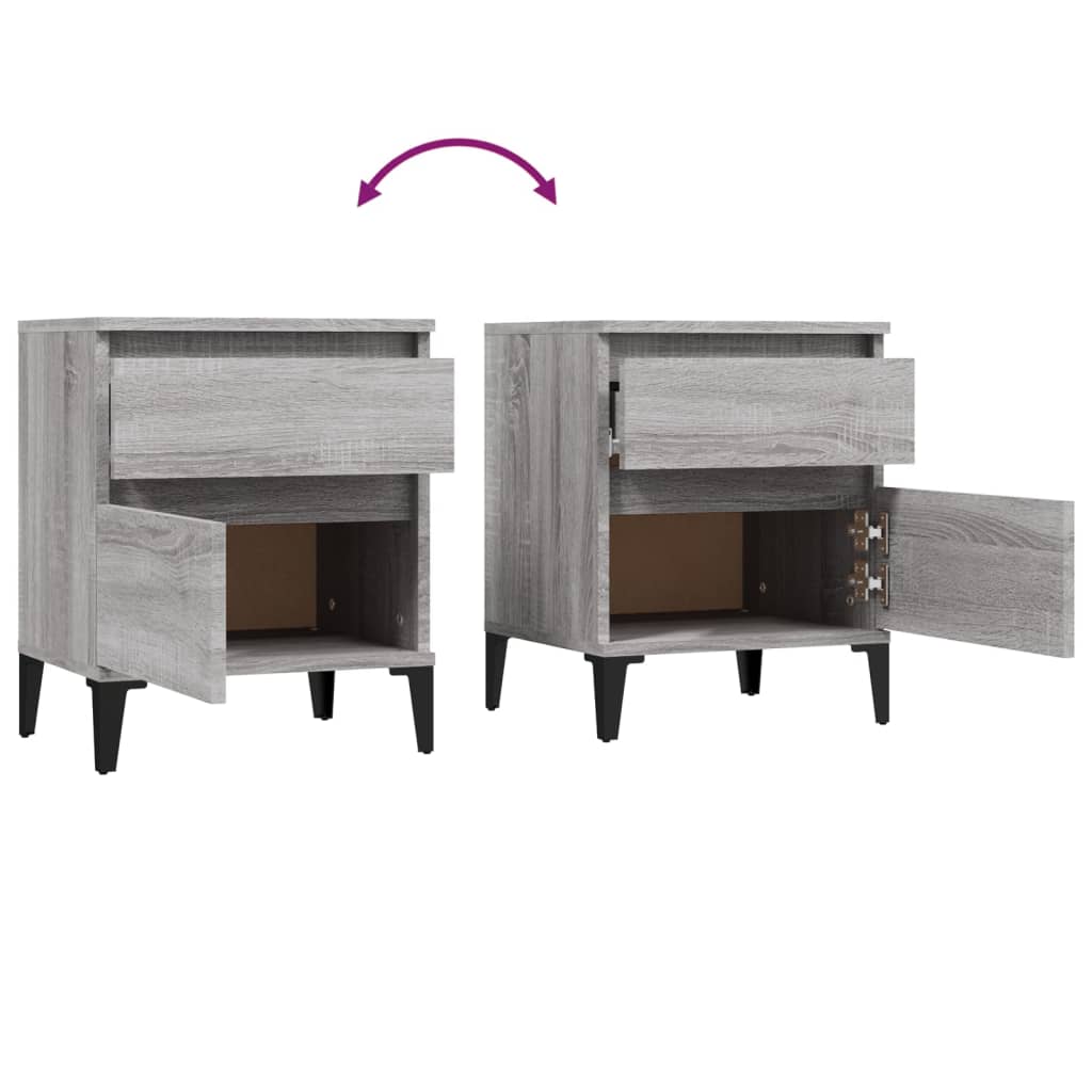 Comodino 2 pz Grigio Sonoma 40x35x50 cm - homemem39