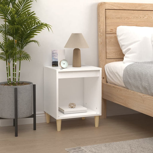 Comodino Bianco 40x35x50 cm in Legno Multistrato - homemem39