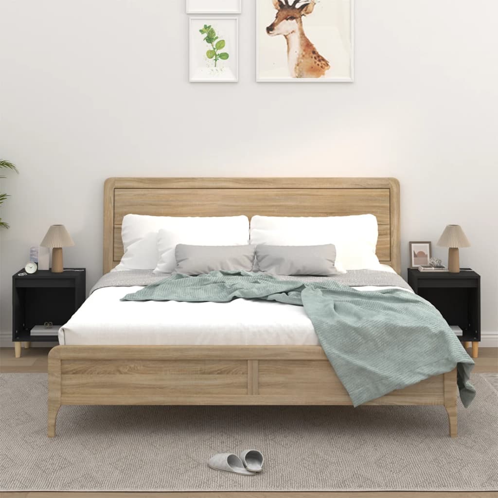 Comodini 2 pz Nero 40x35x50 cm - homemem39