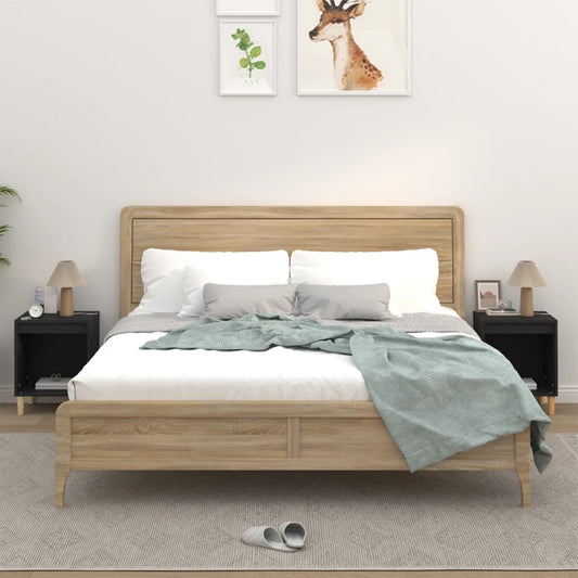 Comodini 2 pz Nero 40x35x50 cm - homemem39