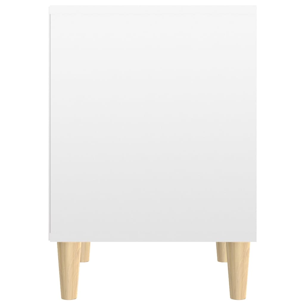 Comodino Bianco Lucido 40x35x50 cm in Legno Multistrato - homemem39