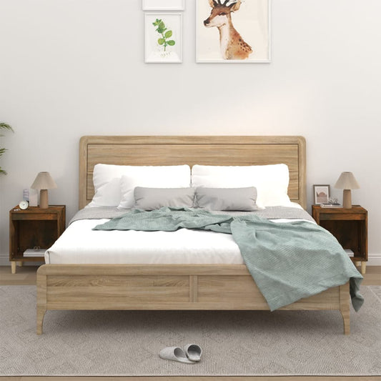 Comodini 2pz Rovere Fumo 40x35x50 cm - homemem39