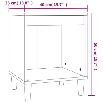 Comodini 2 pz Rovere Marrone 40x35x50 cm