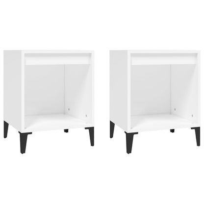Comodini 2 pz in Bianco 40x35x50 cm - homemem39