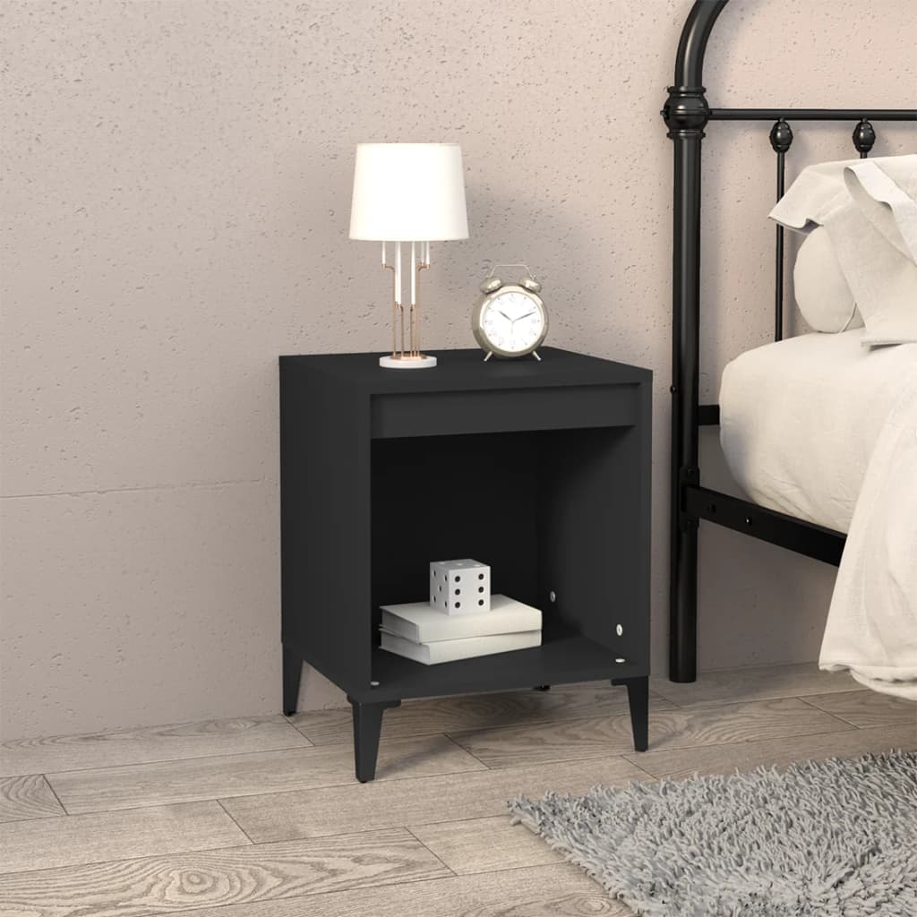 Comodino Nero 40x35x50 cm - homemem39