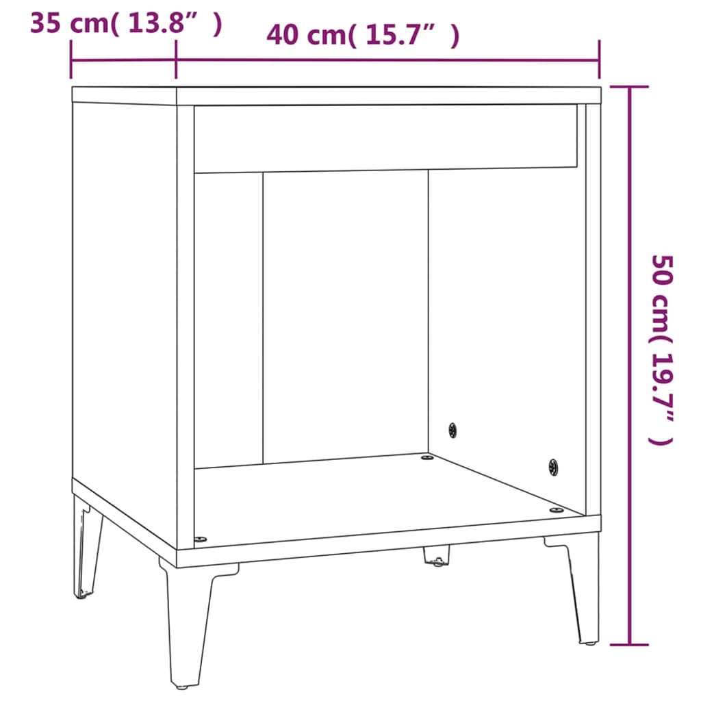 Comodini 2 pz Grigio Cemento 40x35x50 cm - homemem39