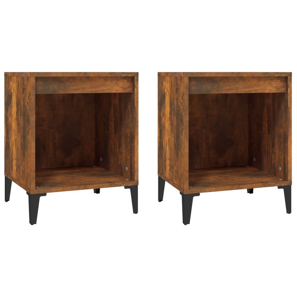 Comodini 2pz Rovere Fumo 40x35x50 cm - homemem39