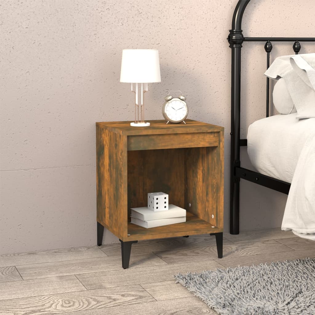 Comodini 2pz Rovere Fumo 40x35x50 cm - homemem39