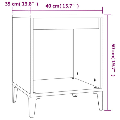 Comodini 2pz Rovere Fumo 40x35x50 cm - homemem39