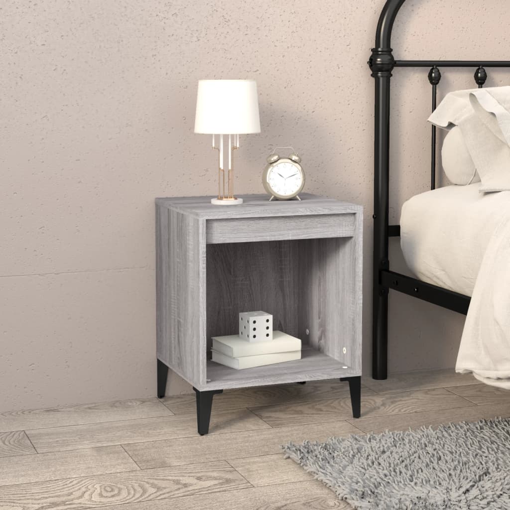 Comodino Grigio Sonoma 40x35x50 cm - homemem39