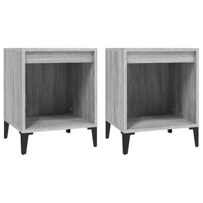 Comodino 2 pz Grigio Sonoma 40x35x50 cm - homemem39