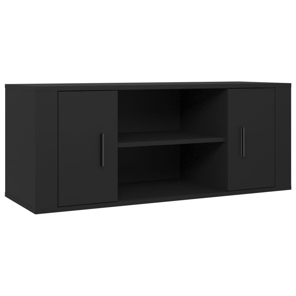 Mobile Porta TV Nero 100x35x40 cm in Legno Multistrato - homemem39