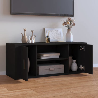 Mobile Porta TV Nero 100x35x40 cm in Legno Multistrato - homemem39
