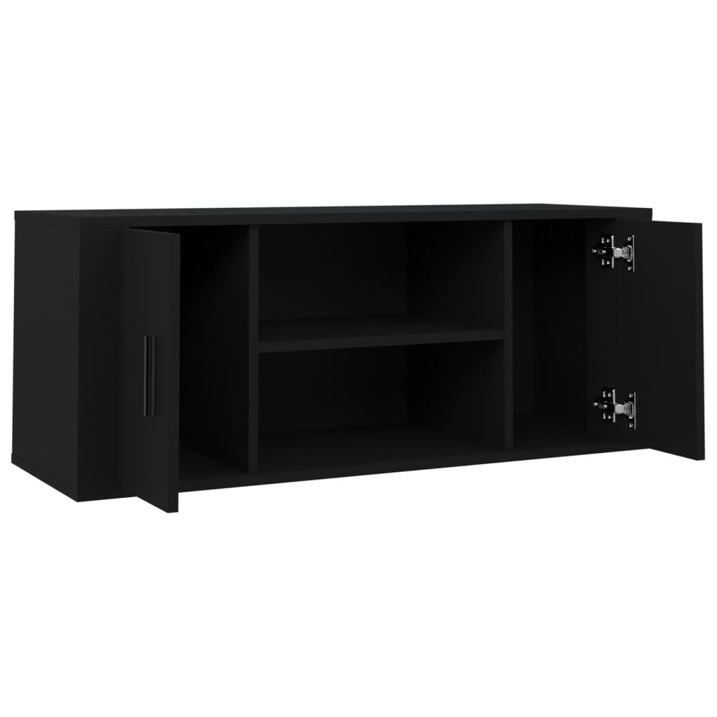 Mobile Porta TV Nero 100x35x40 cm in Legno Multistrato - homemem39