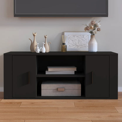 Mobile Porta TV Nero 100x35x40 cm in Legno Multistrato - homemem39