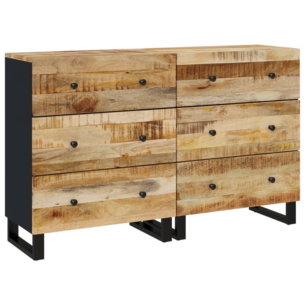 Credenze 2 pz 60x33x75 cm in Legno di Mango Grezzo | homemem39