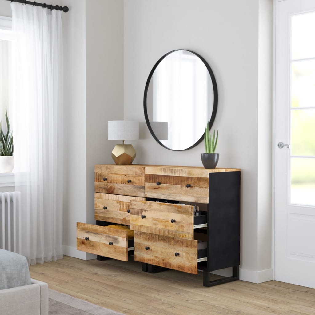 Credenze 2 pz 60x33x75 cm in Legno di Mango Grezzo | homemem39