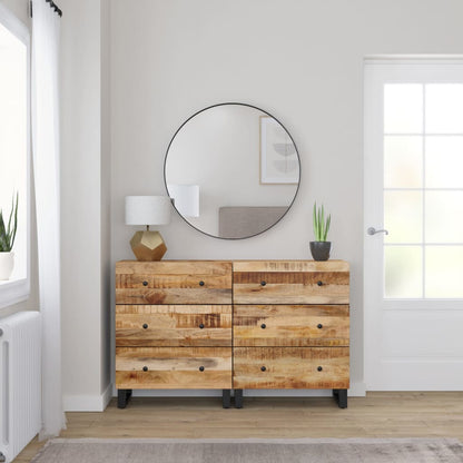 Credenze 2 pz 60x33x75 cm in Legno di Mango Grezzo | homemem39