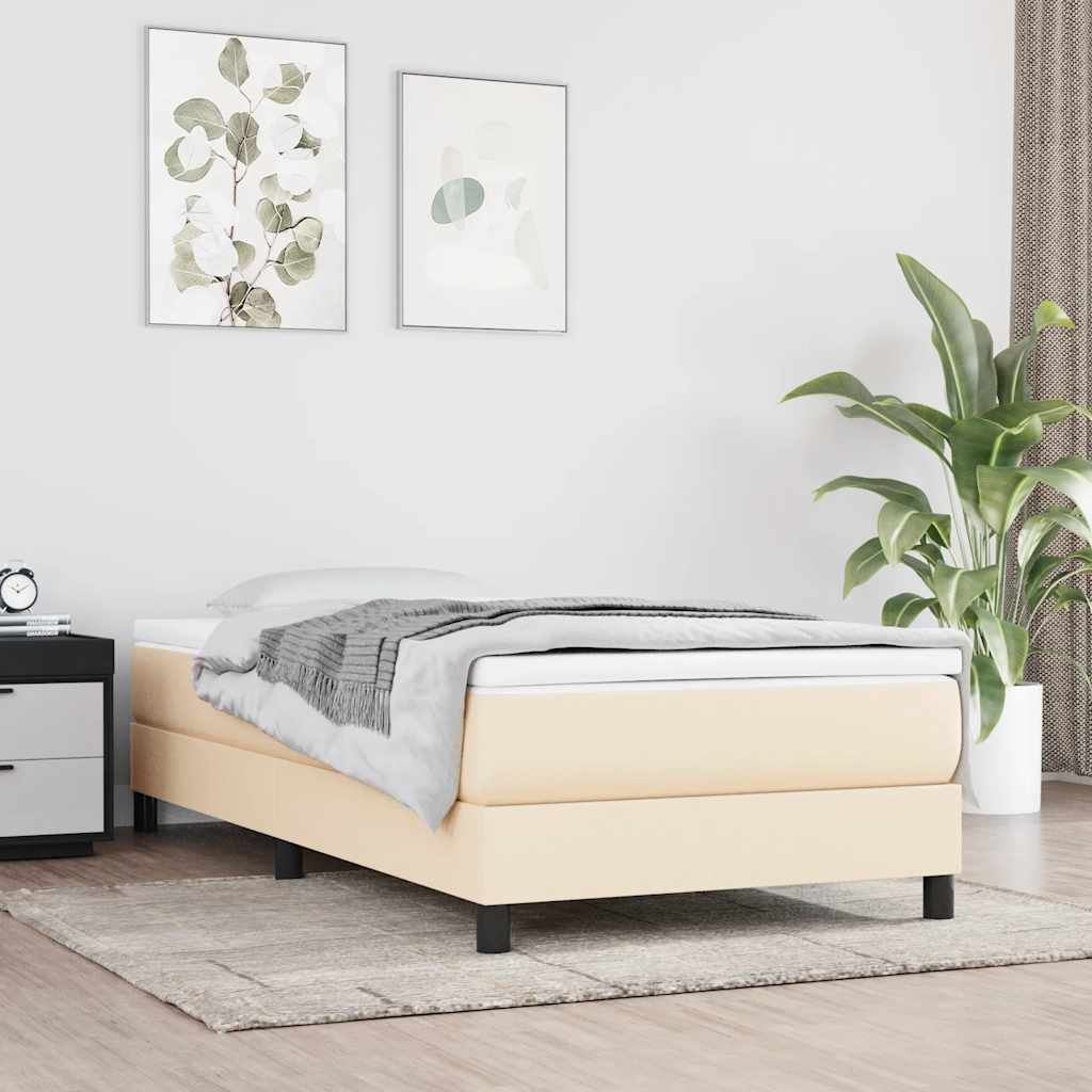 Struttura Letto a Rete a Molle Crema 80x200 cm in Tessuto | homemem39