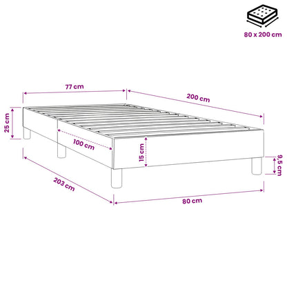 Struttura Letto a Rete a Molle Blu 80x200 cm in Tessuto