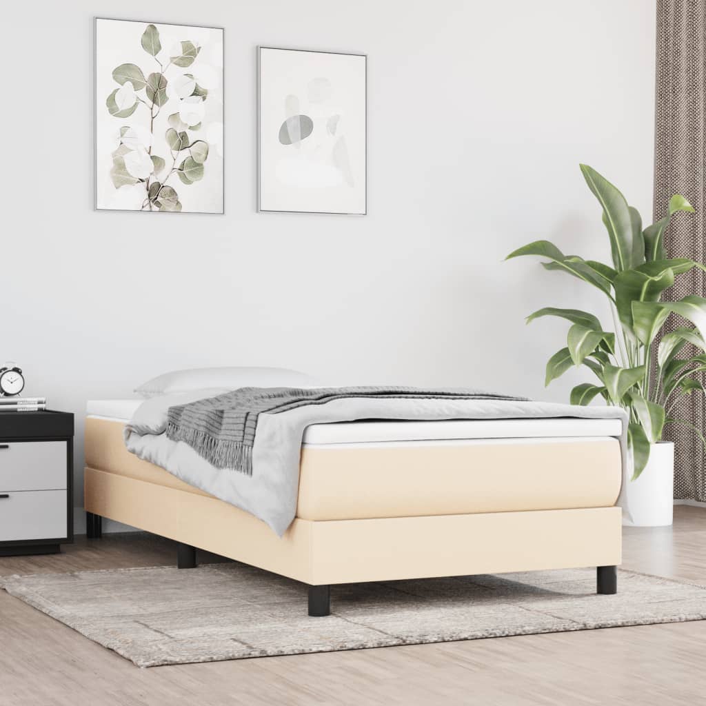 Struttura Letto a Rete a Molle Crema 90x190 cm in Tessuto | homemem39