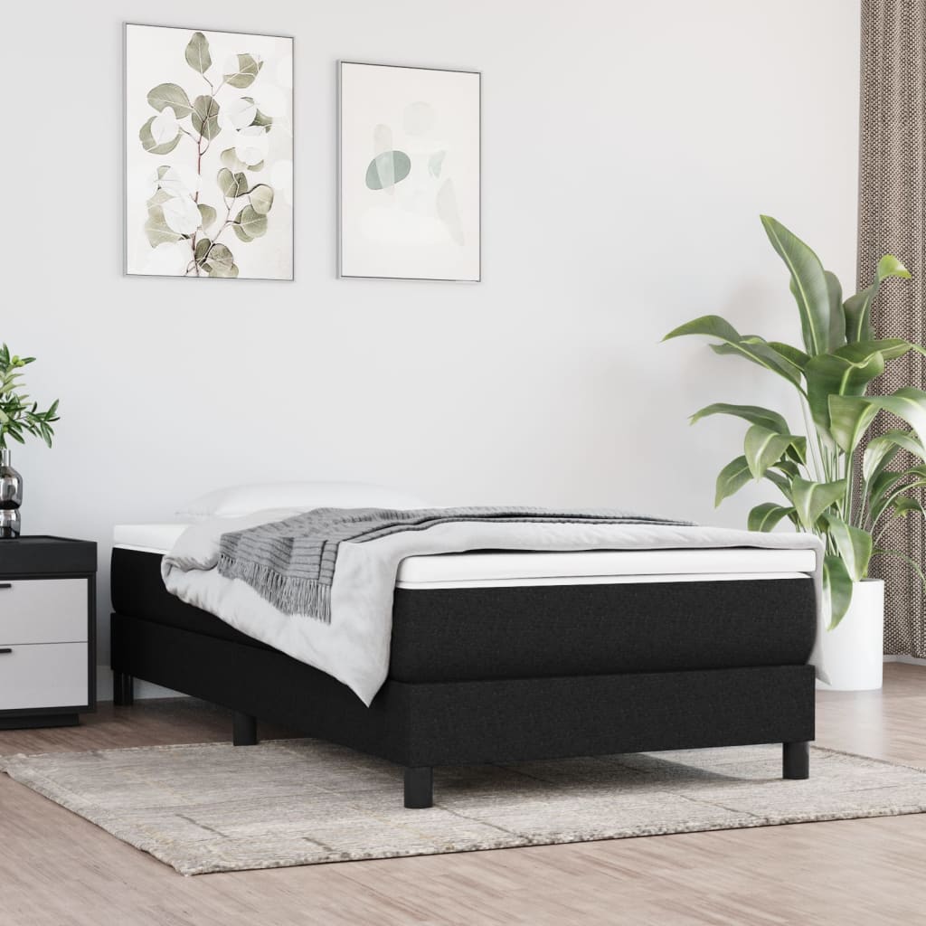 Struttura Letto a Rete a Molle Nero 90x200 cm in Tessuto | homemem39