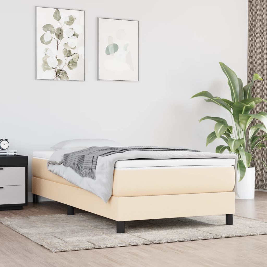 Struttura Letto a Rete a Molle Crema 90x200 cm in Tessuto | homemem39