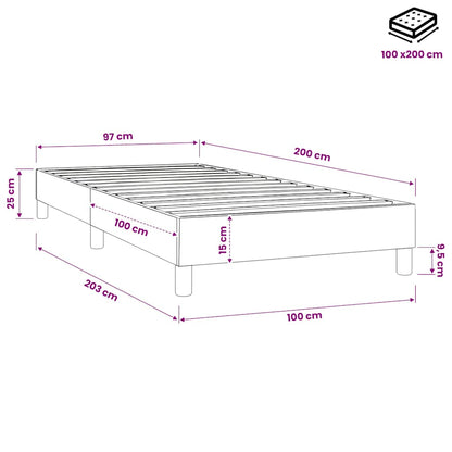 Struttura Letto a Rete a Molle Crema 100x200 cm in Tessuto
