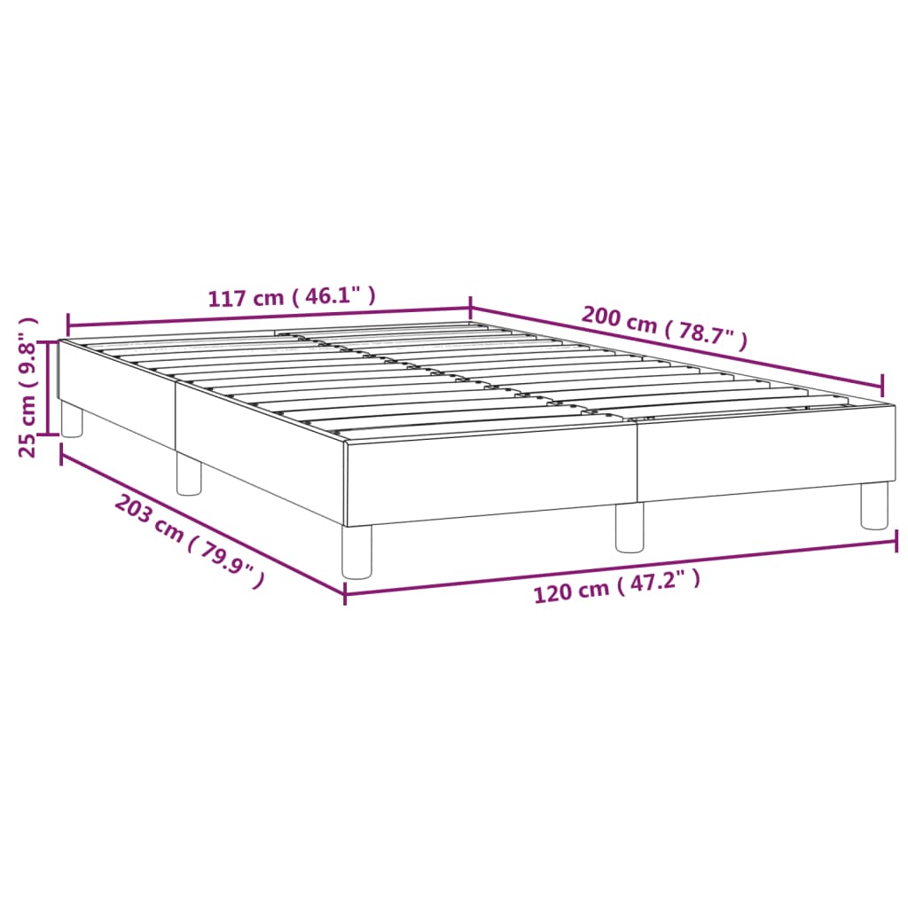 Struttura Letto a Rete a Molle Grigio Scuro 120x200 cm Tessuto | homemem39