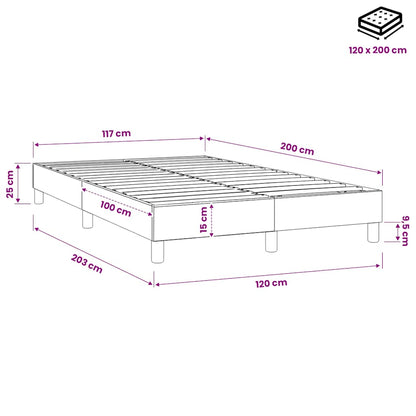 Struttura Letto a Rete a Molle Tortora 120x200 cm Tessuto
