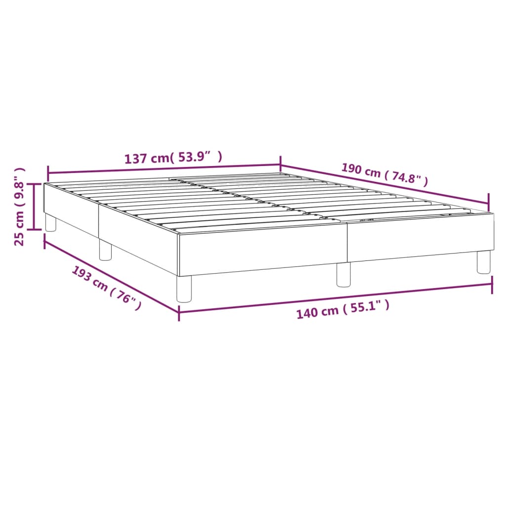 Struttura Letto a Rete a Molle Grigio Chiaro 140x190 cm Tessuto | homemem39