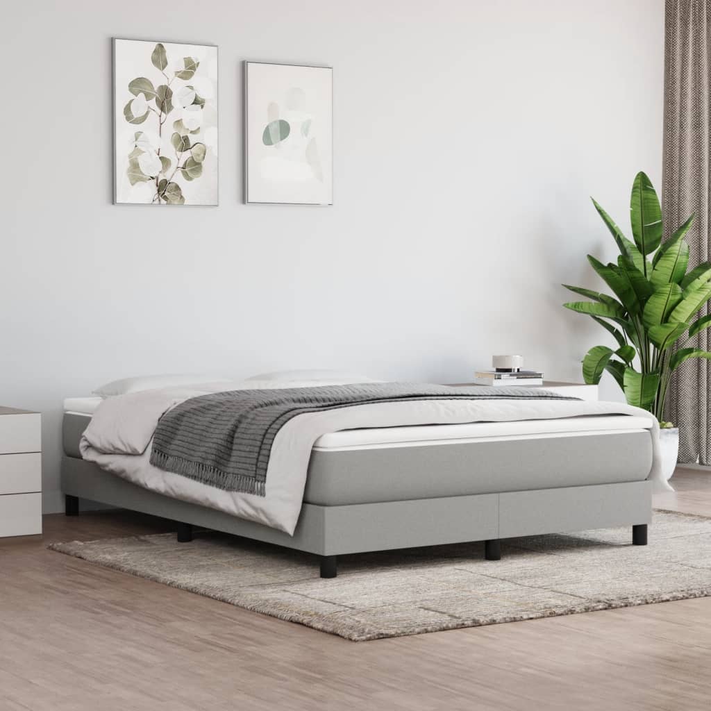 Struttura Letto a Rete a Molle Grigio Chiaro 140x190 cm Tessuto