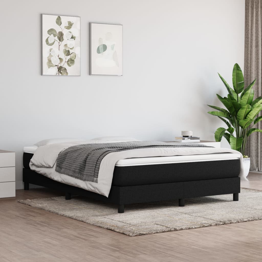 Struttura Letto a Rete a Molle Nero 140x190 cm in Tessuto | homemem39