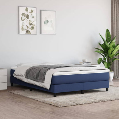 Struttura Letto a Rete a Molle Blu 140x190 cm in Tessuto | homemem39