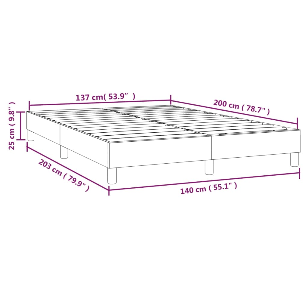 Struttura Letto a Rete a Molle Marrone Scuro 140x200 cm Tessuto | homemem39