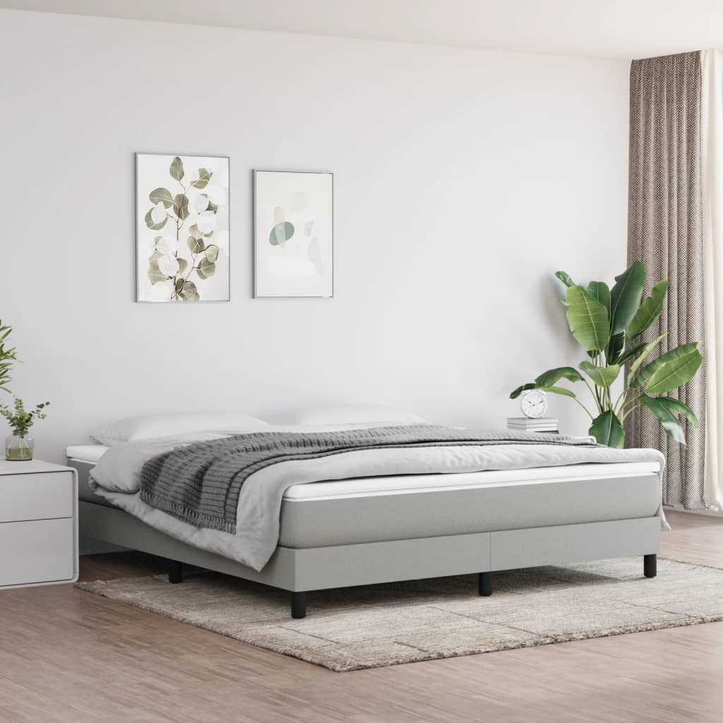 Struttura Letto a Rete a Molle Grigio Chiaro 160x200 cm Tessuto | homemem39