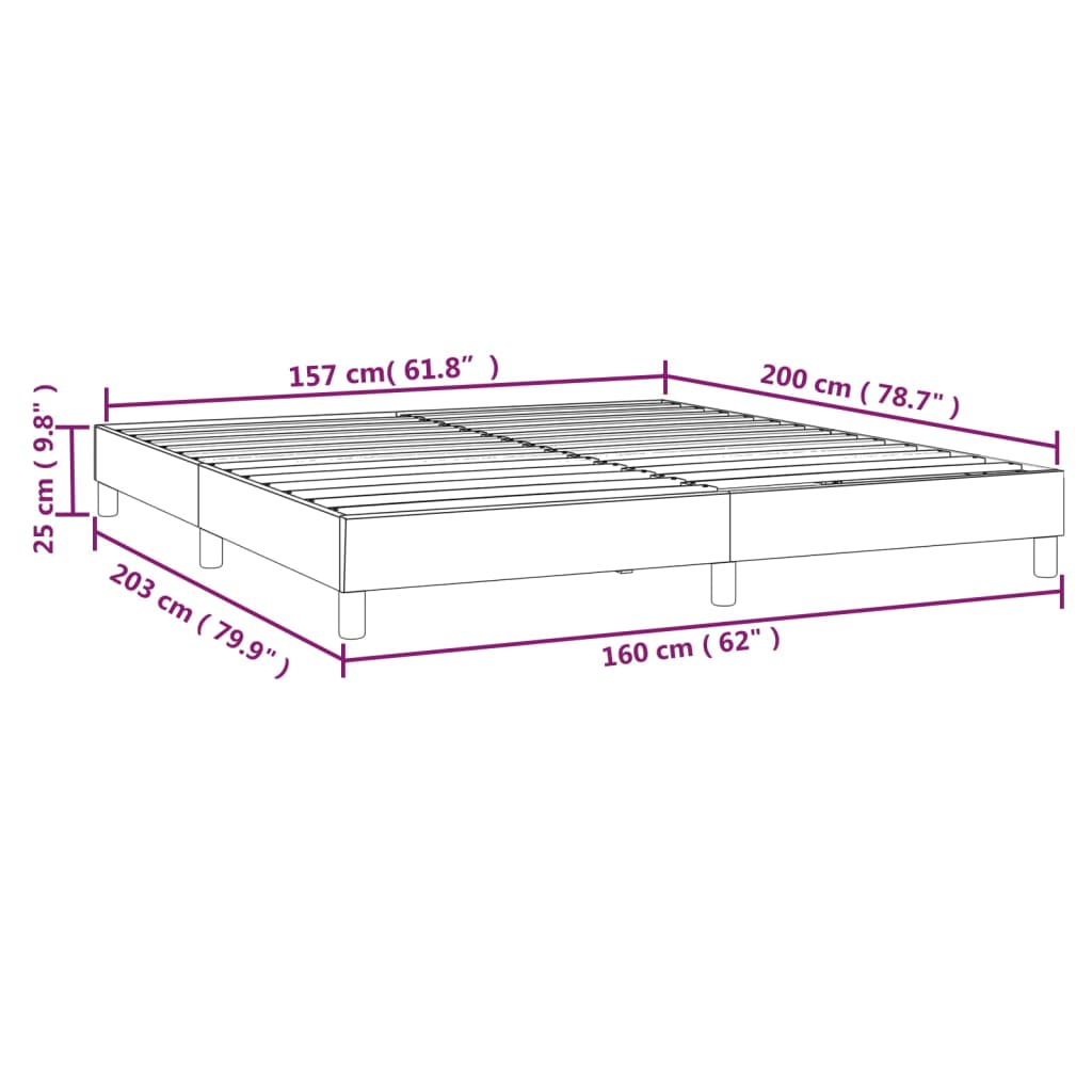 Struttura Letto a Rete a Molle Marrone Scuro 160x200 cm Tessuto | homemem39