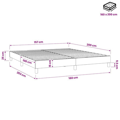 Struttura Letto a Rete a Molle Crema 160x200 cm in Tessuto