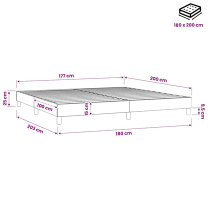 Struttura Letto a Rete a Molle Grigio Chiaro 180x200 cm Tessuto
