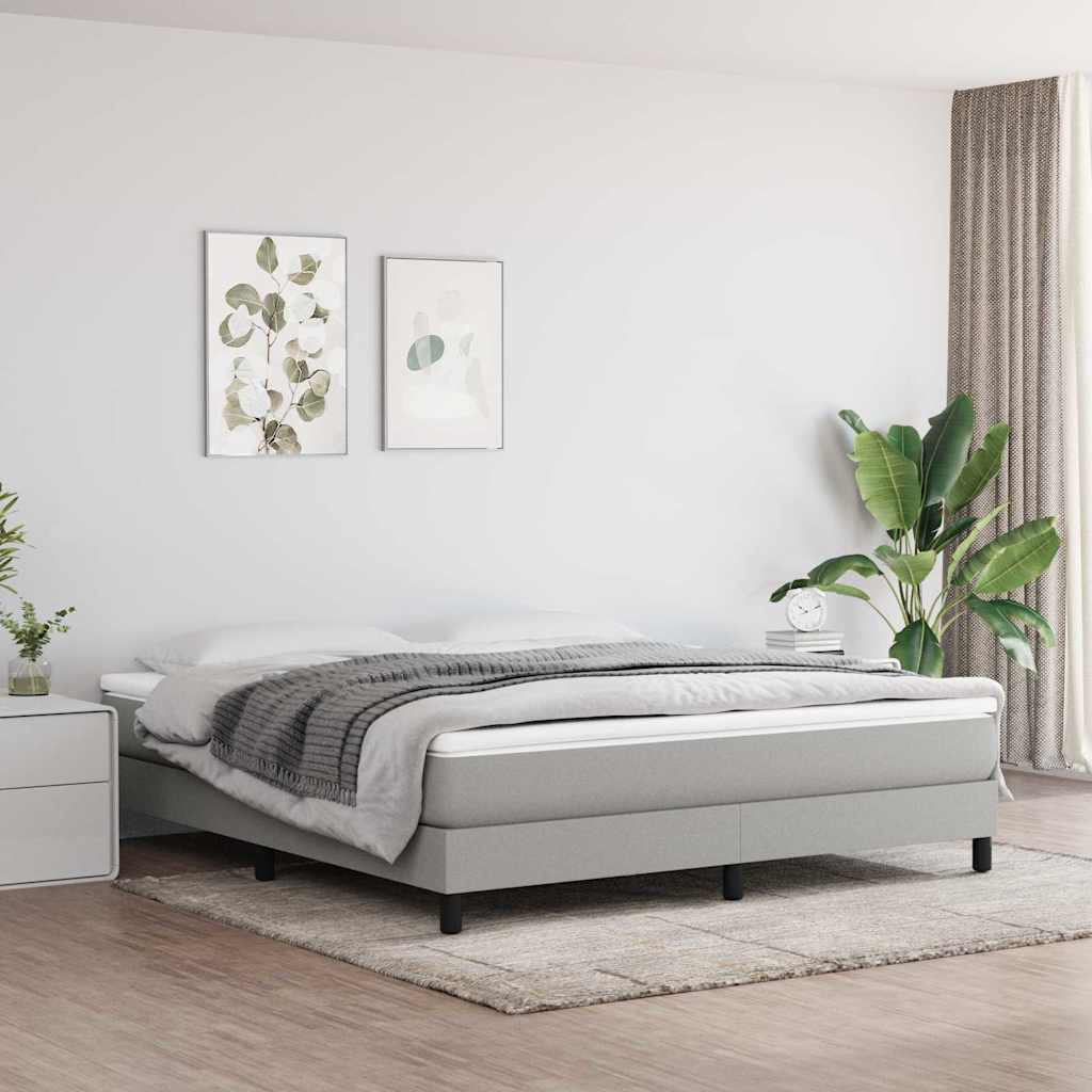 Struttura Letto a Rete a Molle Grigio Chiaro 180x200 cm Tessuto