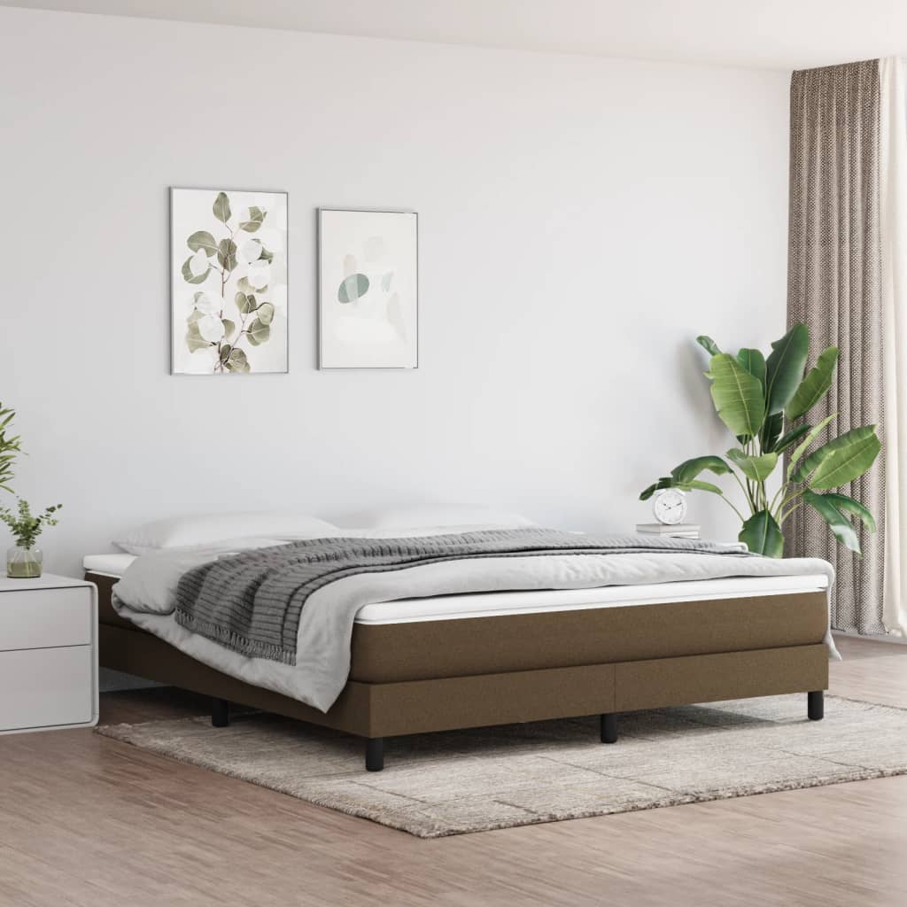 Struttura Letto a Rete a Molle Marrone Scuro 180x200 cm Tessuto | homemem39