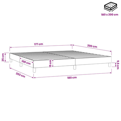Struttura Letto a Rete a Molle Tortora 180x200 cm in Tessuto