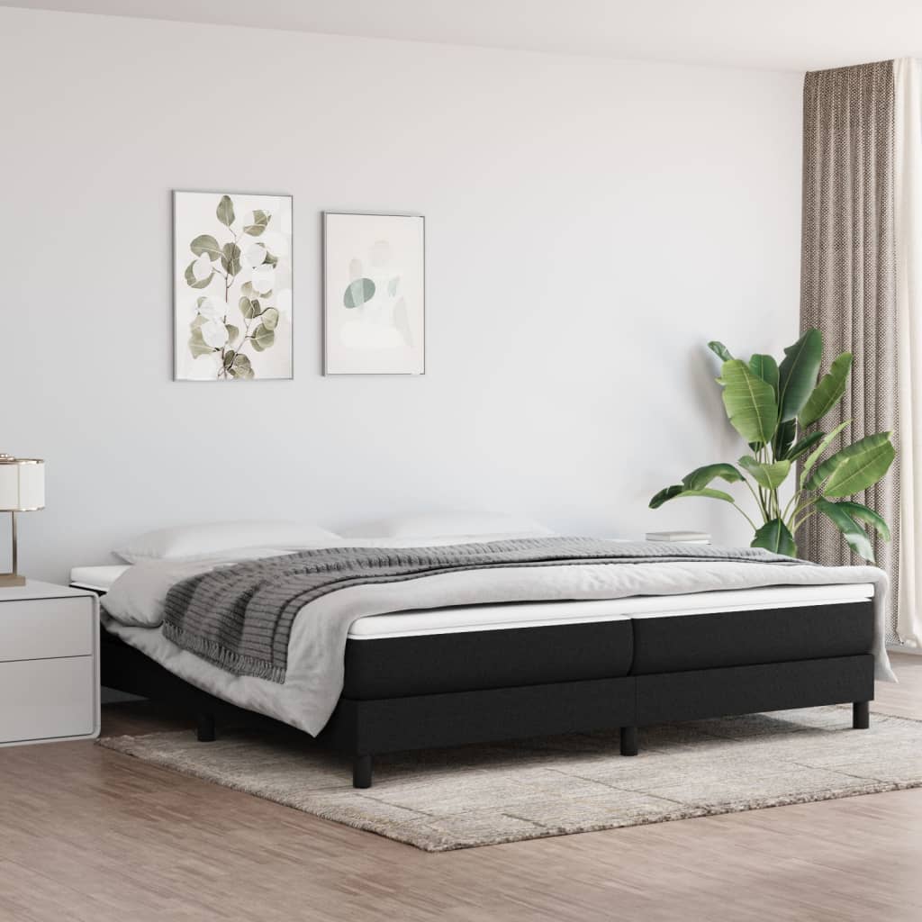 Struttura Letto a Rete a Molle Nero 200x200 cm in Tessuto | homemem39