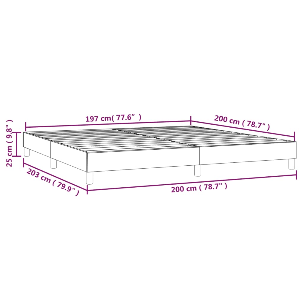 Struttura Letto a Rete a Molle Marrone Scuro 200x200 cm in Tessuto | homemem39