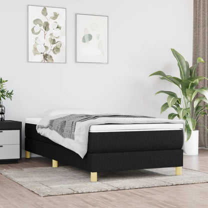 Struttura Letto a Rete a Molle Nero 90x190 cm in Tessuto | homemem39