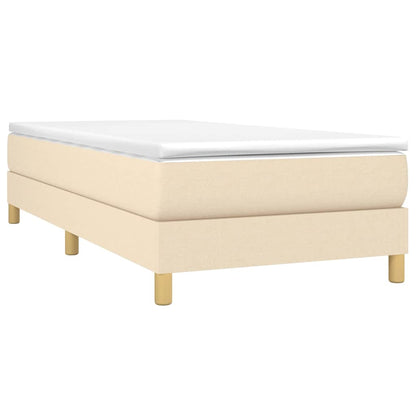 Struttura Letto a Rete a Molle Crema 90x190 cm in Tessuto