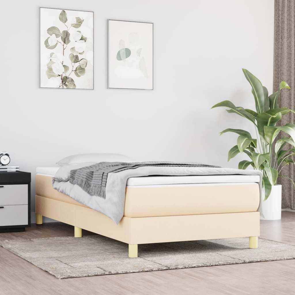 Struttura Letto a Rete a Molle Crema 90x190 cm in Tessuto | homemem39