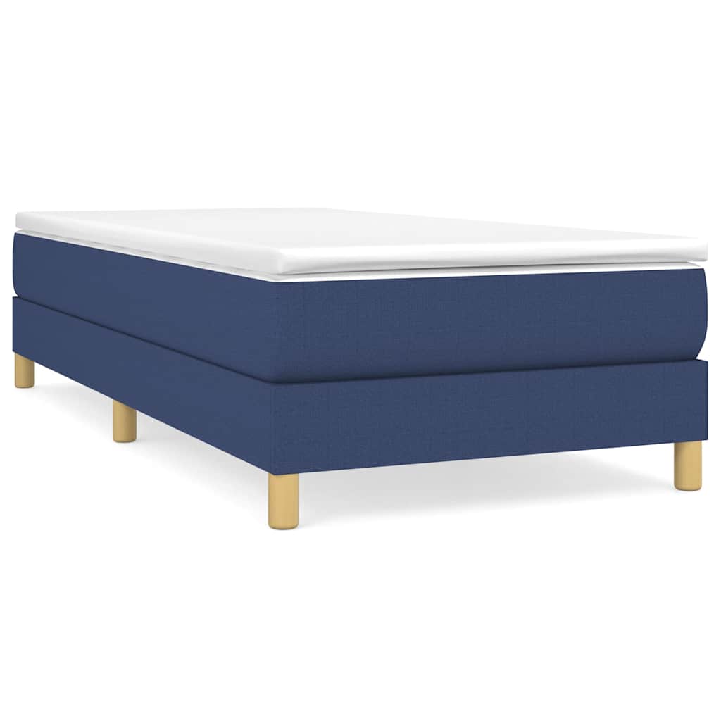 Struttura Letto a Rete a Molle Blu 90x190 cm in Tessuto