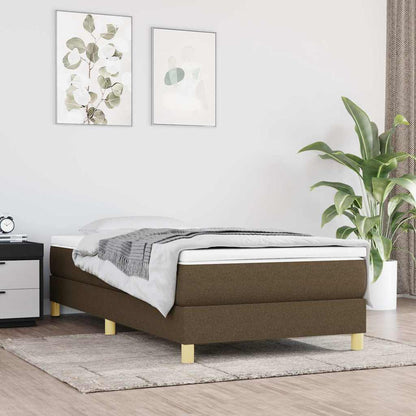 Struttura Letto a Rete a Molle Marrone Scuro 90x200 cm Tessuto