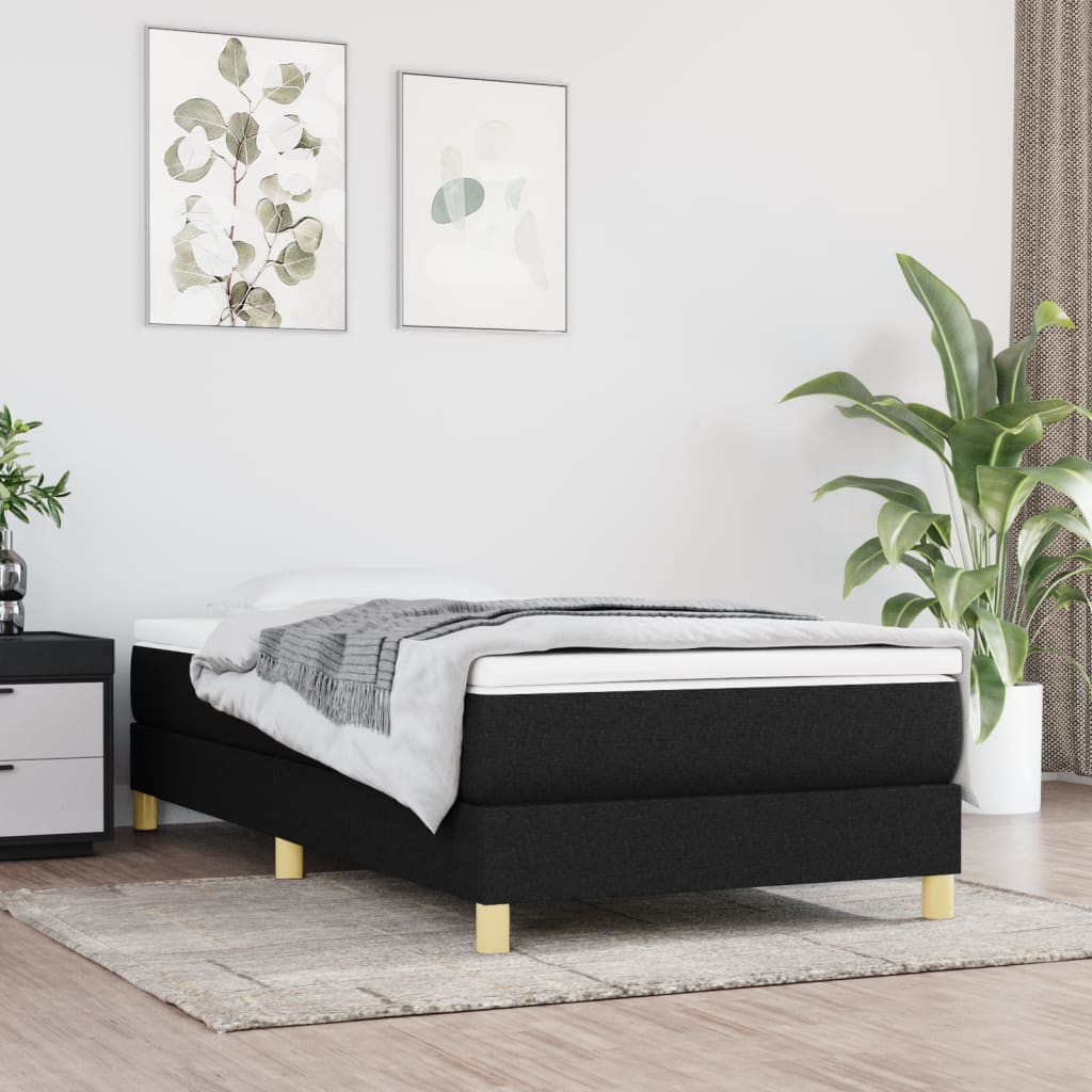 Struttura Letto a Rete a Molle Nero 100x200 cm in Tessuto | homemem39